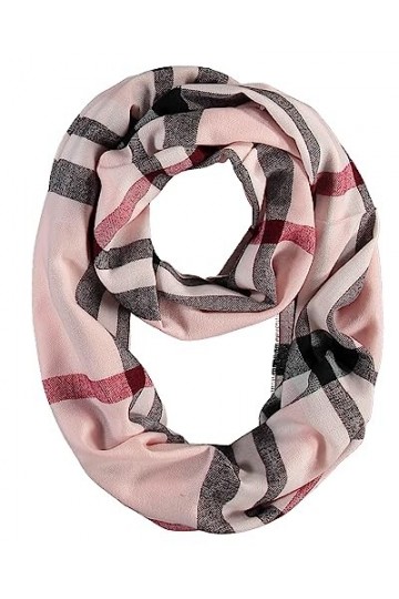 FRAAS Echarpe Loop 60 x 78 cm - Made in Germany - Echarpe tubulaire à carreaux pour femmes - Polyacrylique