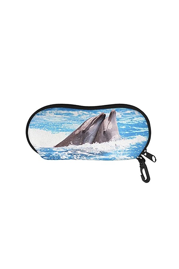 Coloranimal Étui à lunettes de soleil pour garçon et fille avec fermeture éclair et clip de ceinture, Ballon de basket Fire,