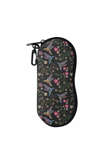 Binienty Étui souple à lunettes, sac de cas de poche de lunettes de fermeture éclair avec clip de ceinture, portable, dinosau