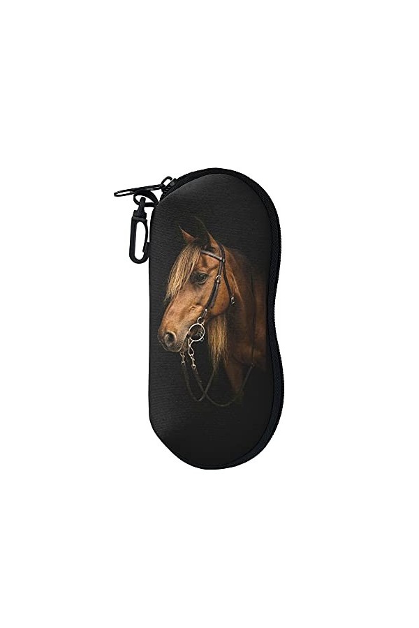 Binienty Étui souple à lunettes, sac de cas de poche de lunettes de fermeture éclair avec clip de ceinture, portable, dinosau