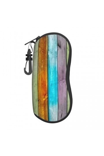 Étui à lunettes en bois coloré, étui de protection portable, boîte à lunettes de soleil tendance avec une boucle dalpinisme,