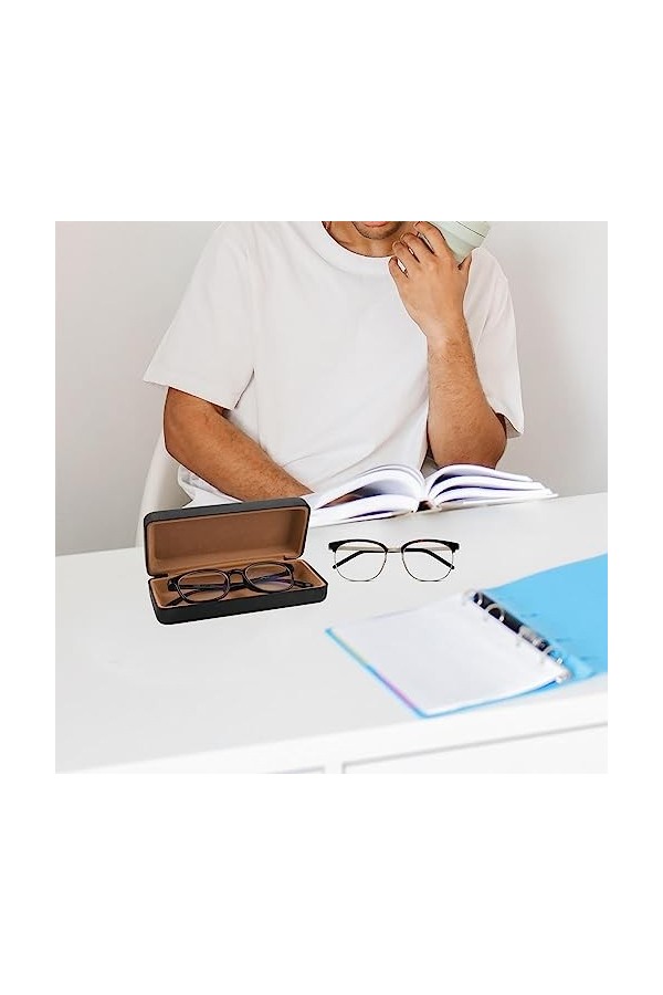 DUDOK Étui à lunettes - Porte-lunettes Étui de protection Pochette pour lunettes de soleil,Étui de protection en verre avec s