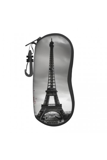 OPSREY Étui souple à fermeture éclair pour lunettes de soleil Motif biscuits pain dépice, Tour Eiffel Paris Gris, taille uni