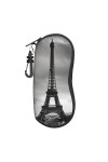 OPSREY Étui souple à fermeture éclair pour lunettes de soleil Motif biscuits pain dépice, Tour Eiffel Paris Gris, taille uni