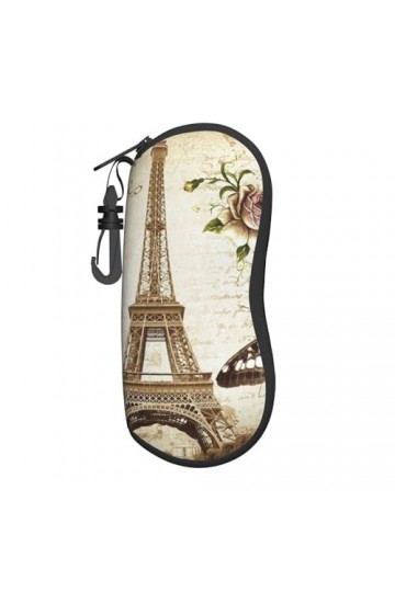 JCAKES Étui à lunettes de la Tour de Paris, étui de protection portable, boîte de lunettes de soleil tendance avec une boucle
