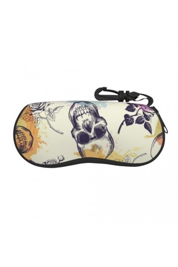 ESASAM Étui à lunettes motif tête de mort - Ultra léger, durable et portable - Parfait pour la maison, la voiture, le sport e