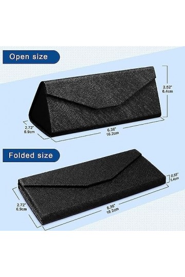 LZYKJGS 3 Pièces Boîte de Lunettes, Etui à Lunettes, Étui à Lunettes Pliable, Étui à Lunettes Magnétique, avec 3 Chiffon à Lu