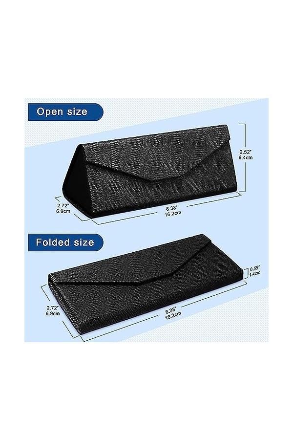 LZYKJGS 3 Pièces Boîte de Lunettes, Etui à Lunettes, Étui à Lunettes Pliable, Étui à Lunettes Magnétique, avec 3 Chiffon à Lu