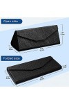 LZYKJGS 3 Pièces Boîte de Lunettes, Etui à Lunettes, Étui à Lunettes Pliable, Étui à Lunettes Magnétique, avec 3 Chiffon à Lu
