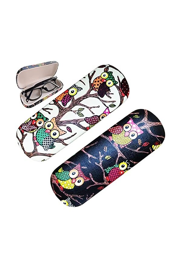 AWYY 2 Pièces Etui à Lunettes Myopie, Étui à Lunettes Rigide pour Lunettes de Myopie, Étui à Lunettes Rigide pour Lunettes de