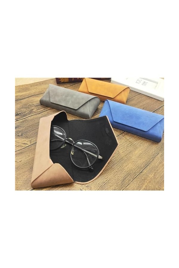 FZSECRIU 4 Pièces Etui Lunettes Souple, Rangement Lunettes,Etui Lunettes Cuir, Boite a Lunette, Étuis à Lunettes Femme, Etui