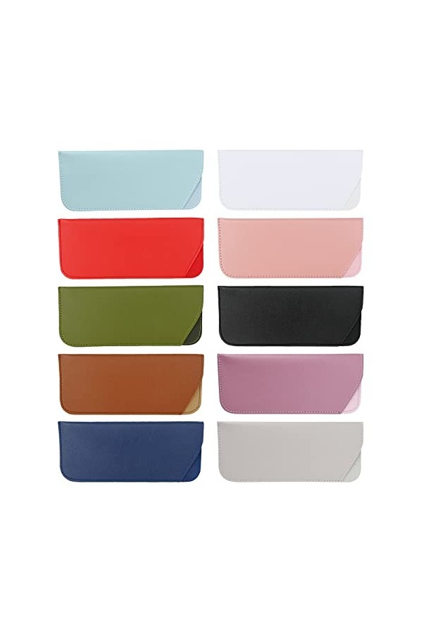 Bekecidi 10 Pièces étuis à Lunettes Souples, Pochette en Cuir pour Lunettes de Soleil, étui à Lunettes de Soleil sac de Range