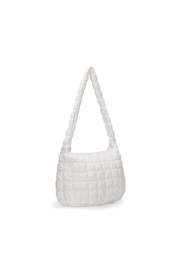 DKIIL NOIYB Sac fourre-tout matelassé femme, sac fourre-tout léger et gonflé, motif treillis, sacs à main matelassés de 45,7 