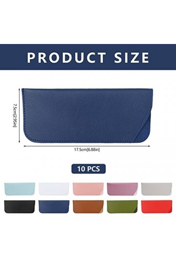 Bekecidi 10 Pièces étuis à Lunettes Souples, Pochette en Cuir pour Lunettes de Soleil, étui à Lunettes de Soleil sac de Range