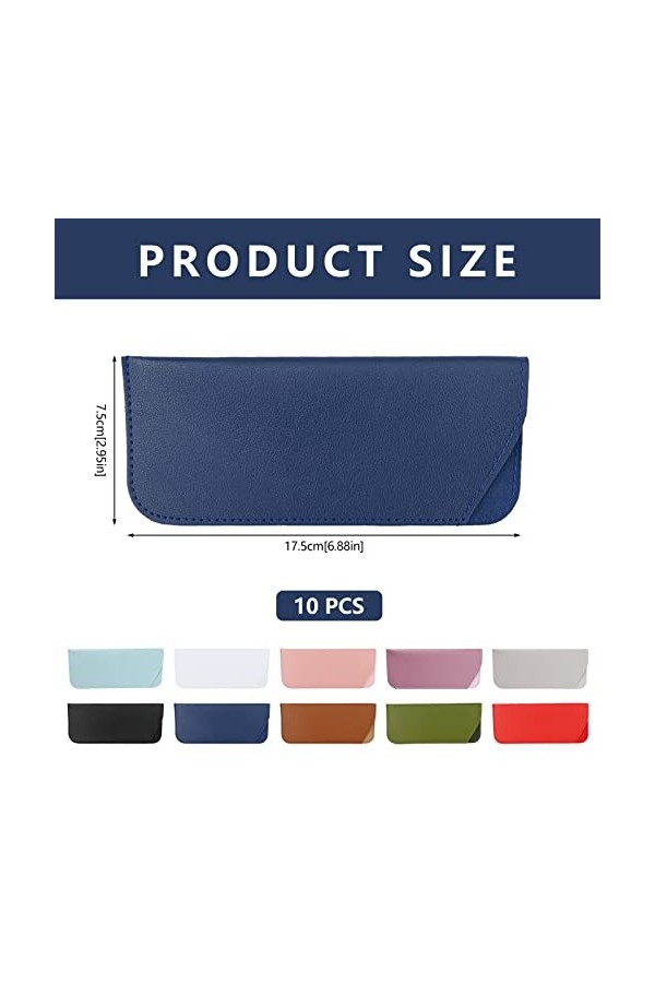 Bekecidi 10 Pièces étuis à Lunettes Souples, Pochette en Cuir pour Lunettes de Soleil, étui à Lunettes de Soleil sac de Range