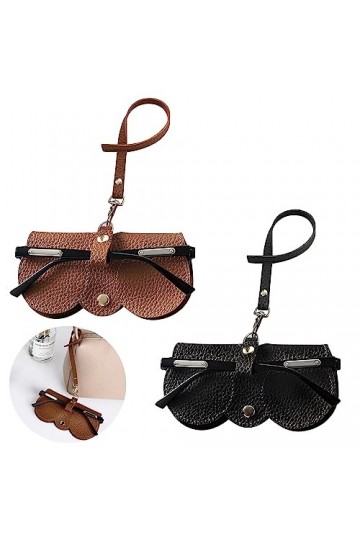 HENGBIRD 2 Pcs Sac À Lunettes De Soleil en Cuir Souple, Étui À Lunettes Portable, Étui À Lunettes De Soleil Souple, Pochette 