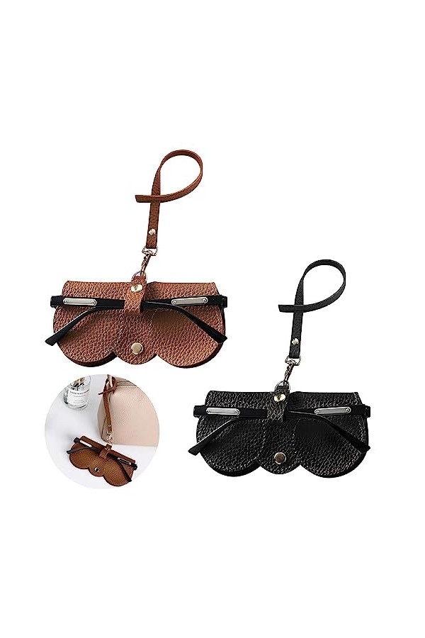 HENGBIRD 2 Pcs Sac À Lunettes De Soleil en Cuir Souple, Étui À Lunettes Portable, Étui À Lunettes De Soleil Souple, Pochette 