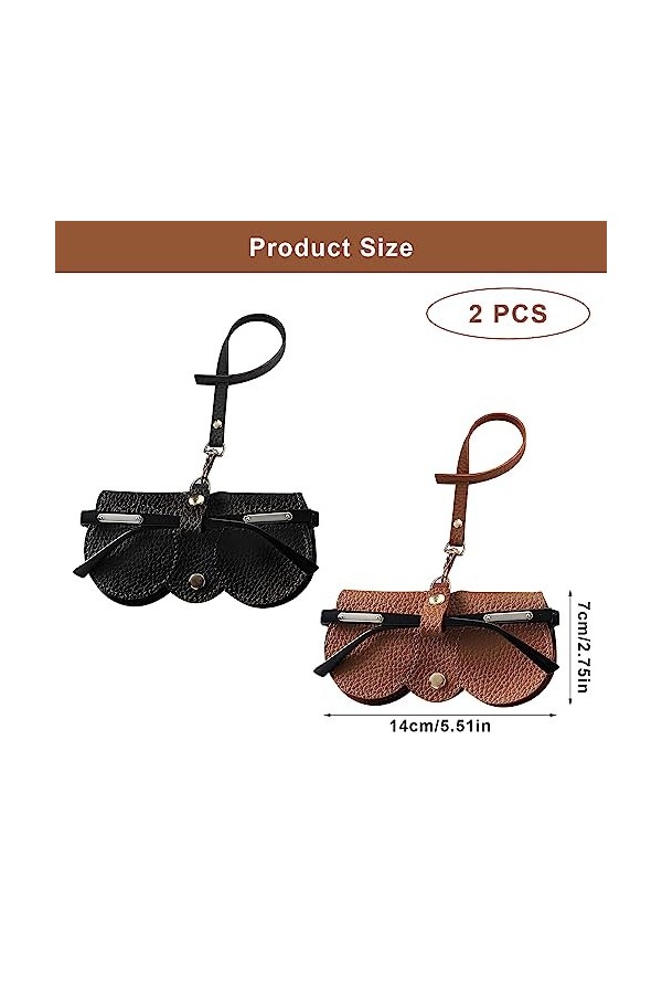 HENGBIRD 2 Pcs Sac À Lunettes De Soleil en Cuir Souple, Étui À Lunettes Portable, Étui À Lunettes De Soleil Souple, Pochette 