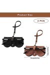 HENGBIRD 2 Pcs Sac À Lunettes De Soleil en Cuir Souple, Étui À Lunettes Portable, Étui À Lunettes De Soleil Souple, Pochette 
