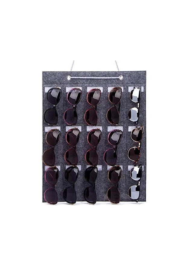 Hifot Rangement Lunette de Soleil, Lunettes Organiseur Poche de Mural, Poche à Suspendre Étuis à Lunettes