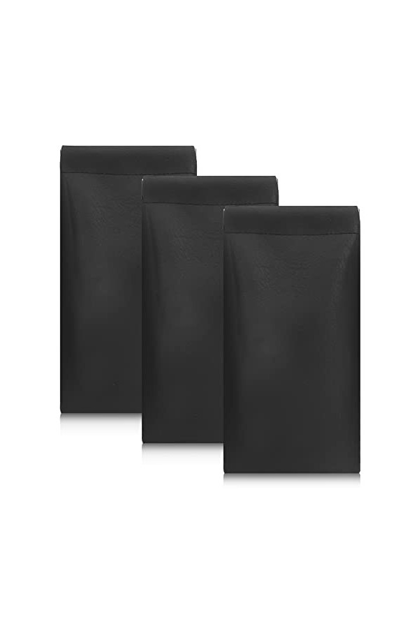 Arqumi Lot de 3 étuis à lunettes portables en cuir pour femmes et filles, Noir x 3, taille unique
