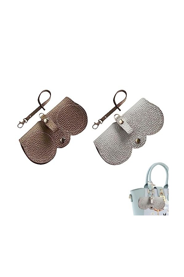 2 Pcs Sac À Lunettes De Soleil en Cuir Souple, Étui À Lunettes Portable, Étui À Lunettes De Soleil Souple, Pochette Portable 