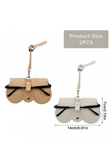 2 Pcs Sac À Lunettes De Soleil en Cuir Souple, Étui À Lunettes Portable, Étui À Lunettes De Soleil Souple, Pochette Portable 