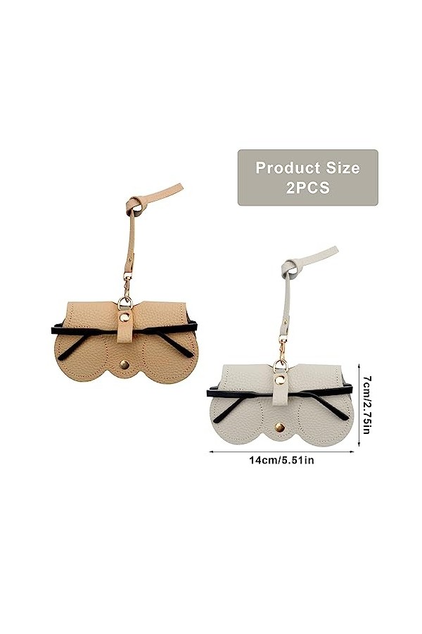 2 Pcs Sac À Lunettes De Soleil en Cuir Souple, Étui À Lunettes Portable, Étui À Lunettes De Soleil Souple, Pochette Portable 