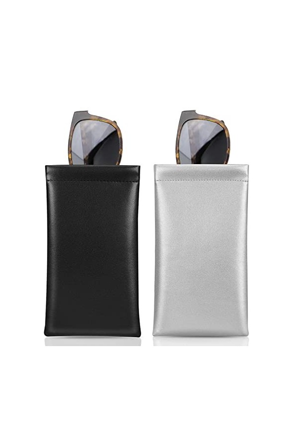 MoKo Étui pour Lunettes de Soleil, Lot de 2 Lunettes de Poche Portable, Sac Souple de Lunettes Boitier Lunettes Portable Vo