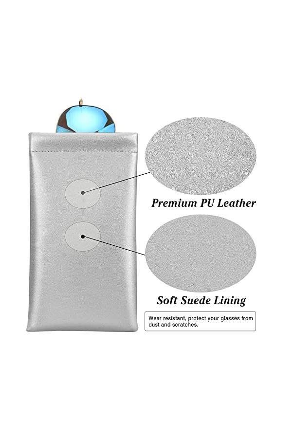 MoKo Étui pour Lunettes de Soleil, Lot de 2 Lunettes de Poche Portable, Sac Souple de Lunettes Boitier Lunettes Portable Vo