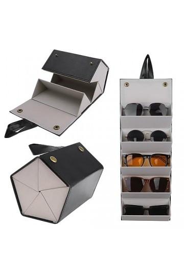 JUMRHFAN Organisateurs de lunettes de soleil Lunettes de voyage Étui Pliable Plusieurs Paires Lunettes Boîte de rangement Por