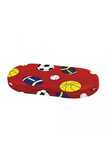 Étui à lunettes pour enfants - Imprimé - Portable - Étui de protection rigide pour lunettes de soleil, motif ballon de footba
