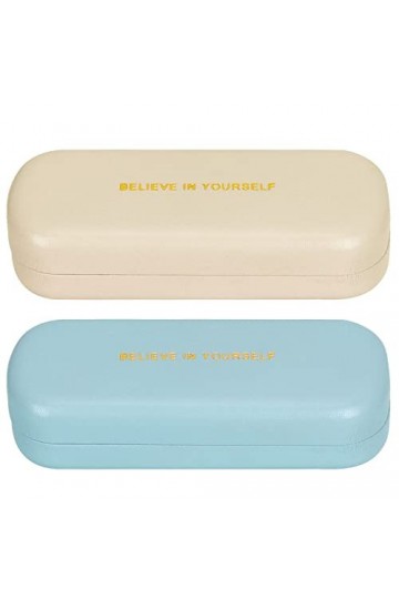 Unaone Lot de 2 étuis à lunettes rigides pour homme et femme - Étui portable pour lunettes de voyage - Étui à lunettes de sol