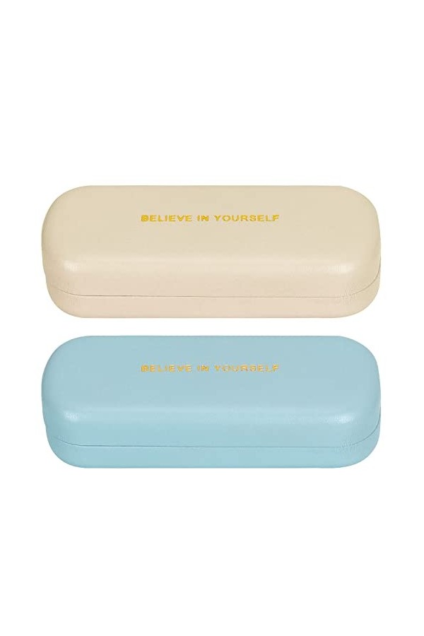 Unaone Lot de 2 étuis à lunettes rigides pour homme et femme - Étui portable pour lunettes de voyage - Étui à lunettes de sol