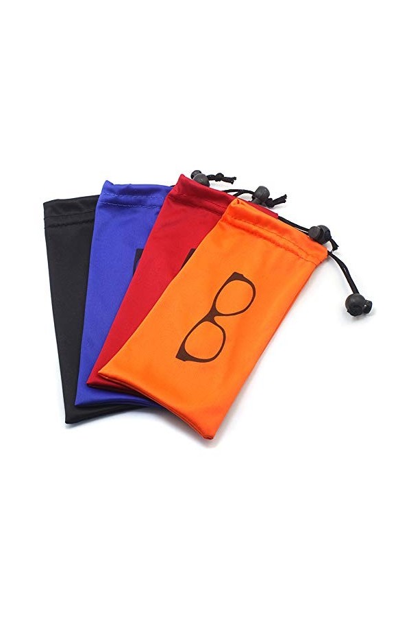 Microfibre avec cordon de serrage pour cordon de rangement pour lunettes, cosmétiques, téléphone portable, cartes, stylos, cl