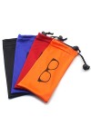 Microfibre avec cordon de serrage pour cordon de rangement pour lunettes, cosmétiques, téléphone portable, cartes, stylos, cl