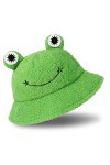 Whaline Chapeau grenouille en peluche - Vert - Pliable - Automne et Hiver - Garde au chaud - Pour adultes et femmes - Pour ac