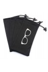 Microfibre avec cordon de serrage pour cordon de rangement pour lunettes, cosmétiques, téléphone portable, cartes, stylos, cl