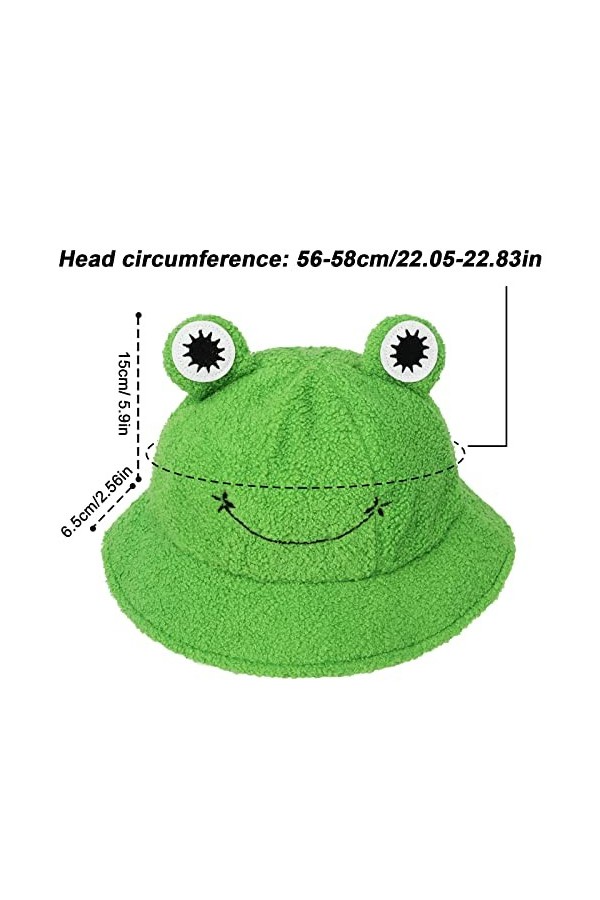 Whaline Chapeau grenouille en peluche - Vert - Pliable - Automne et Hiver - Garde au chaud - Pour adultes et femmes - Pour ac
