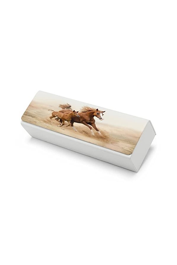Etui Lunettes, Etui Rigide Lunettes Lecture Pour Femme Homme Cheval Brun
