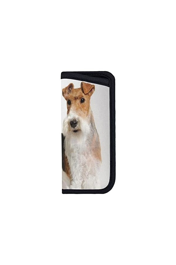 ANGYANG Sac à lunettes souple Fox Terrier chien manchon de lunettes anti-rayures étui à lunettes Portable étui à lunettes de 