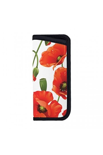 ANGYANG Sac à lunettes souple coquelicot fleurs Floral anti-rayures lunettes étui à lunettes Portable étui à lunettes de sole