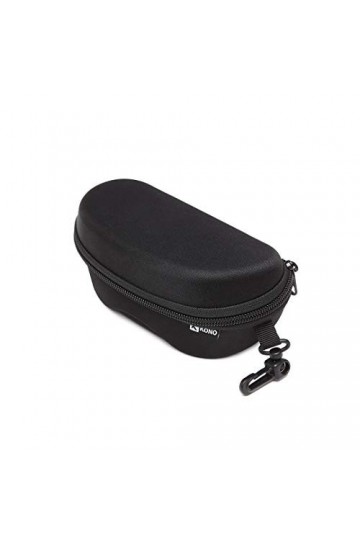 Kono Étui à Lunettes Portable Zippé Rigide EVA Boîte de Protection pour Lunettes de Soleil avec Boucle Noir 