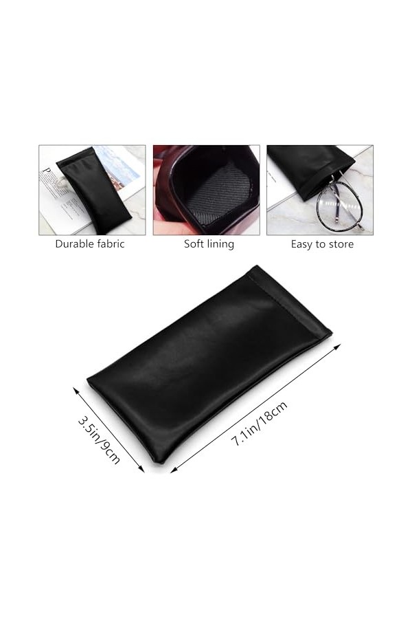 Niuhong 4 Pcs Etui lunettes souple Cuir PU Etui Lunettes Soleil Etui Portable Lunettes Lecture Etui Protection Souple Dames S