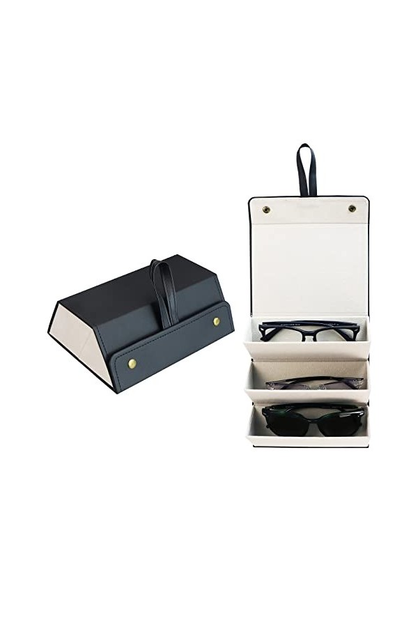 Hifot Boîte Rangement Lunettes, Portable Pliable Organisateur Lunettes, Plusieurs Lunettes Organisateur Voyage Boîte à Lunett