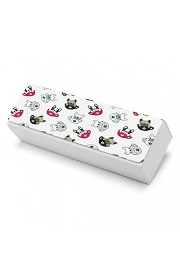 HELVAK Carlin Bouledogue Étui À Lunettes Rigide, Étui Rigide Pour Ranger Les Lunettes Fermeture Magnétique