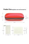 LRZCGB Étui à lunettes portable avec fermeture éclair, nid dabeille, étui de protection pour homme, femme ou enfant - Rouge 