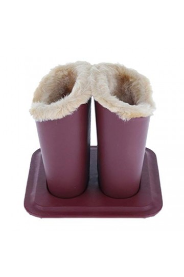 Ocobudbxw Porte-Lunettes doublé en Peluche avec Base magnétique - étui pour Lunettes en Cuir PU