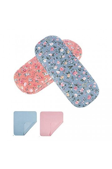 YKKJ 2 Pièces Étui à Lunettes Floral avec Tissu de Lunettes，Étui à Lunettes Original Portable， pour Toutes les Lunettes de So