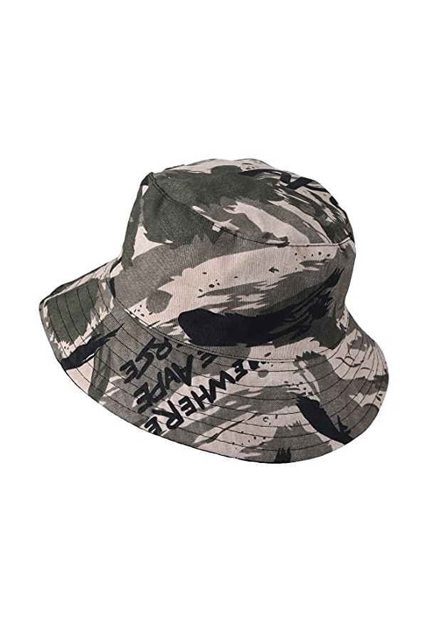 Ruphedy Chapeau bob unisexe pour lété, la plage, les voyages, le soleil, les pêcheurs, vert/gris, Taille unique